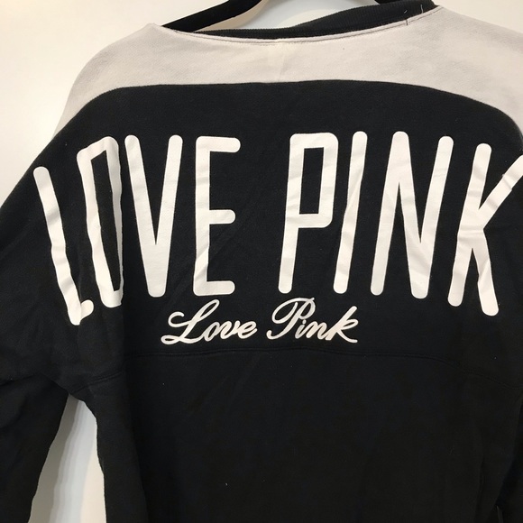 Victoria Secret Black long sleeve varsity tee - Picture 2 of 3